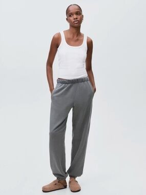 Grey Cotton Joggers with elastic waist Size XS, Mango, New without tag